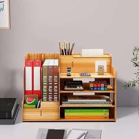 Wooden Office Desk Organizer