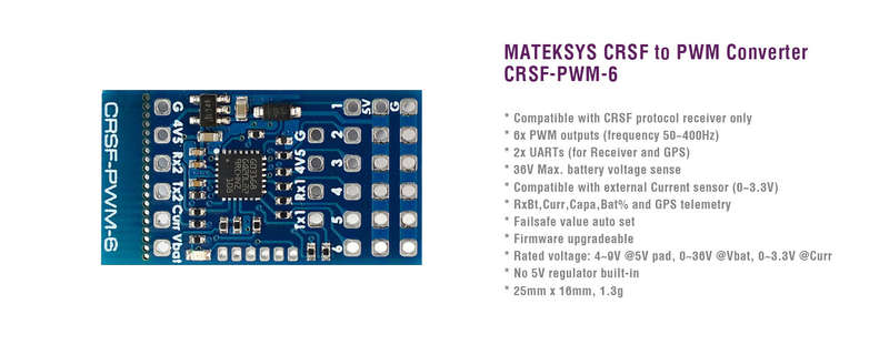 Matek CRSF to PWM  converter - CRSF-PWM-6