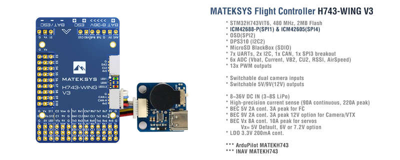 Matek H743-WING Flight Controller V3