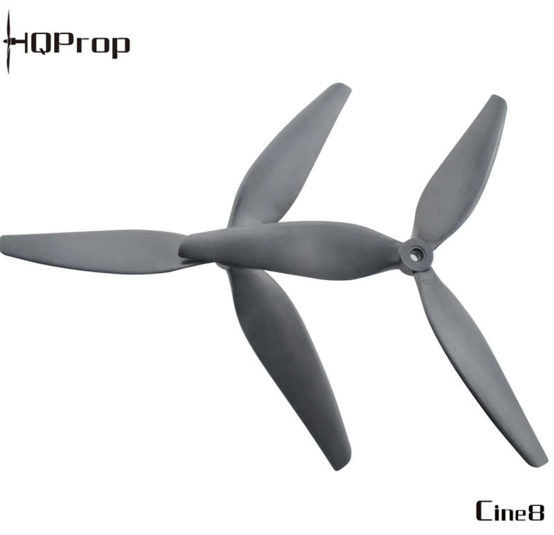 HQProp Cine8 (8X4.5X3) (1CW+1CCW) Black-Glass Fiber Reinforced Nylon