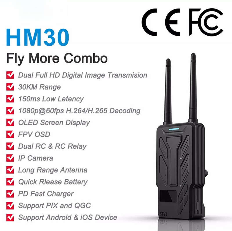 SIYI HM30 HD Digital Video Transmission System  - HM30 FLY MORE COMBO