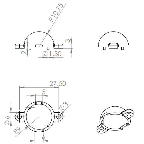 Strobon v2 Polycarbonate Lens with ears