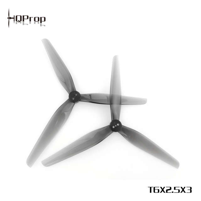 HQProp T6X2.5X3 Light Grey (2CW+2CCW)-Poly Carbonate - T6X2.5X3-GR-PC