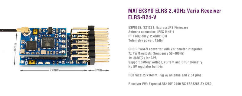 Matek EXPRESSLRS/ELRS 2.4GHZ VARIO RECEIVER