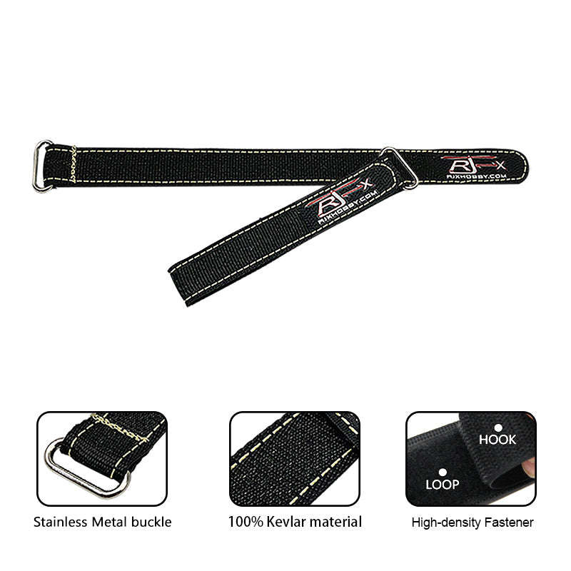 Flying Robot Zinc Alloy Seamless Buckle Kevlar Battery Strap - 2pcs