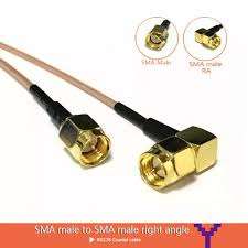 SMA male to 90 degree SMA male 5cm pigtail