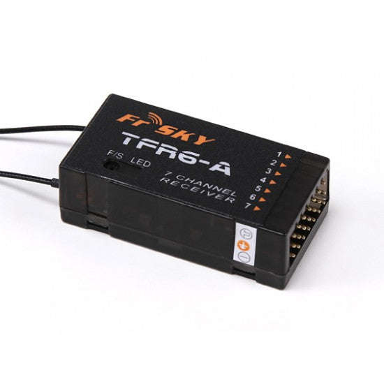 FrSky 2.4G 7CH TFR6-A Receiver Futaba FASST Compatible (Horizontal Connectors)