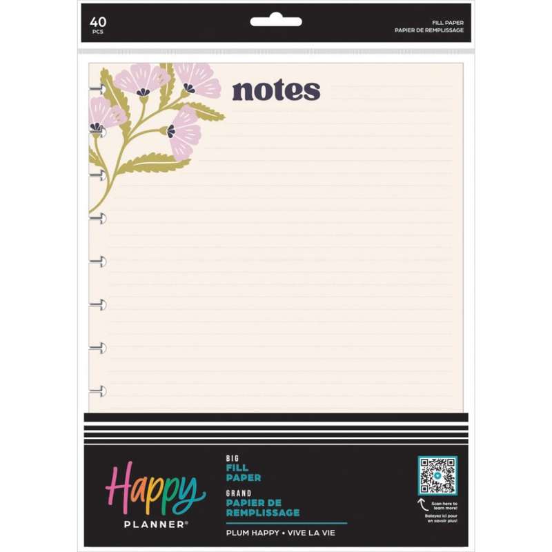 Dotted Lined BIG Filler Paper - Plum Happy