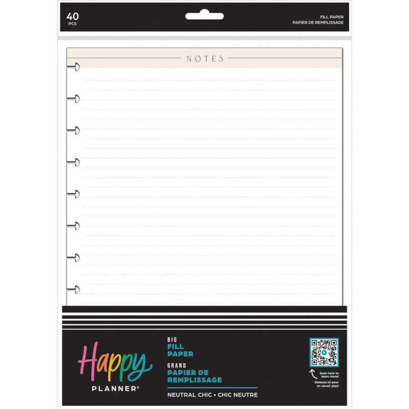 Dotted Lined BIG Filler Paper - Neutral Chic