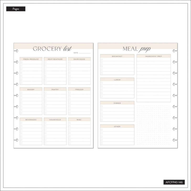 Classic Filler Paper - Grocery + Meal Prep List