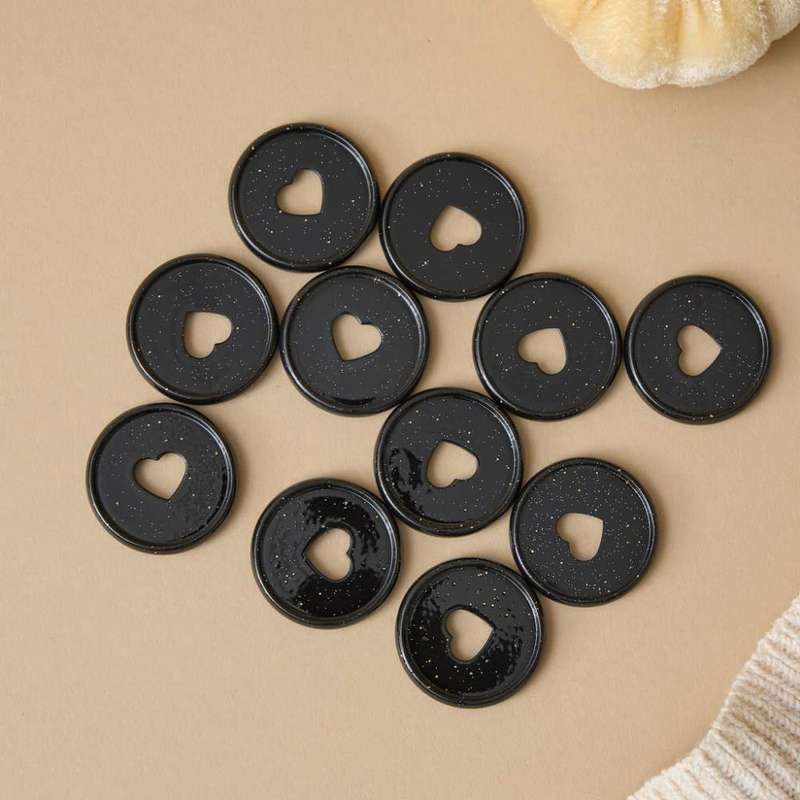 Medium Glitter Metal Discs - Black Pearl Powder