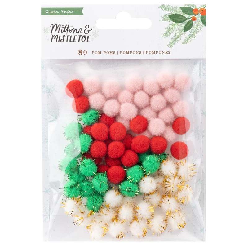 Mittens & Mistletoe Mixed Pom Poms