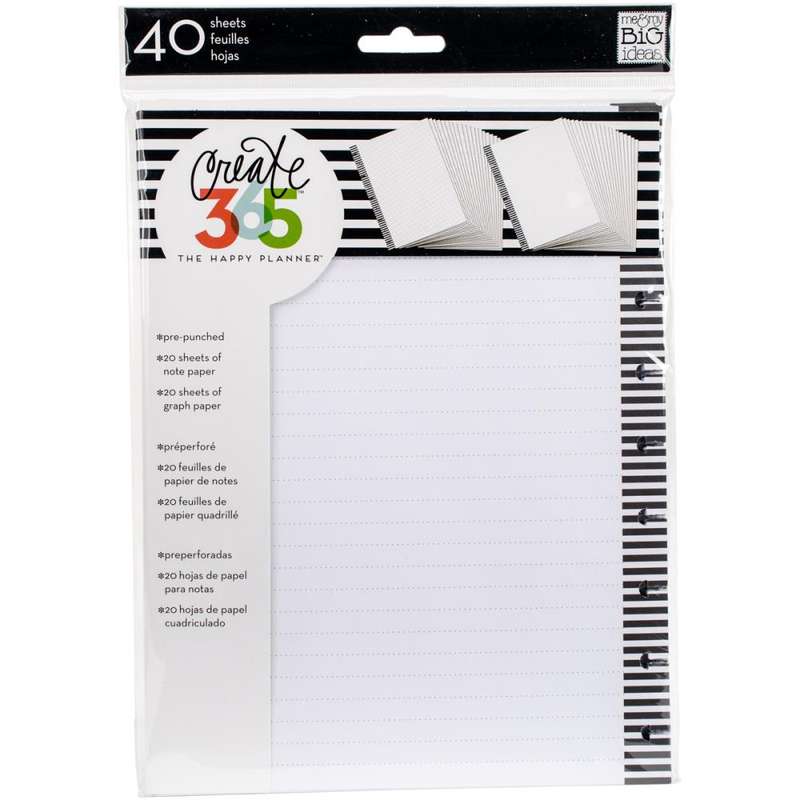 Note & Graph Paper - B&W stripes - Classic