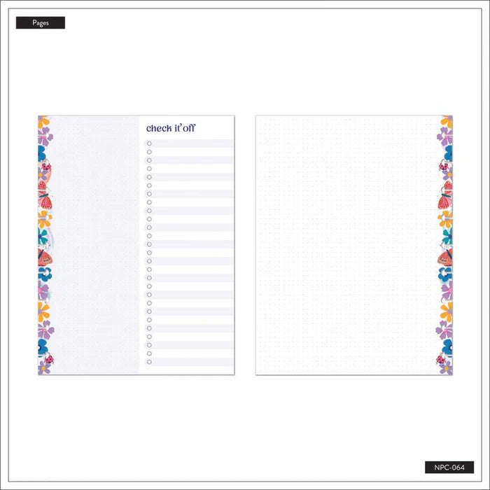 Checklist + Dot Grid Classic Notebook - Midnight Botanical