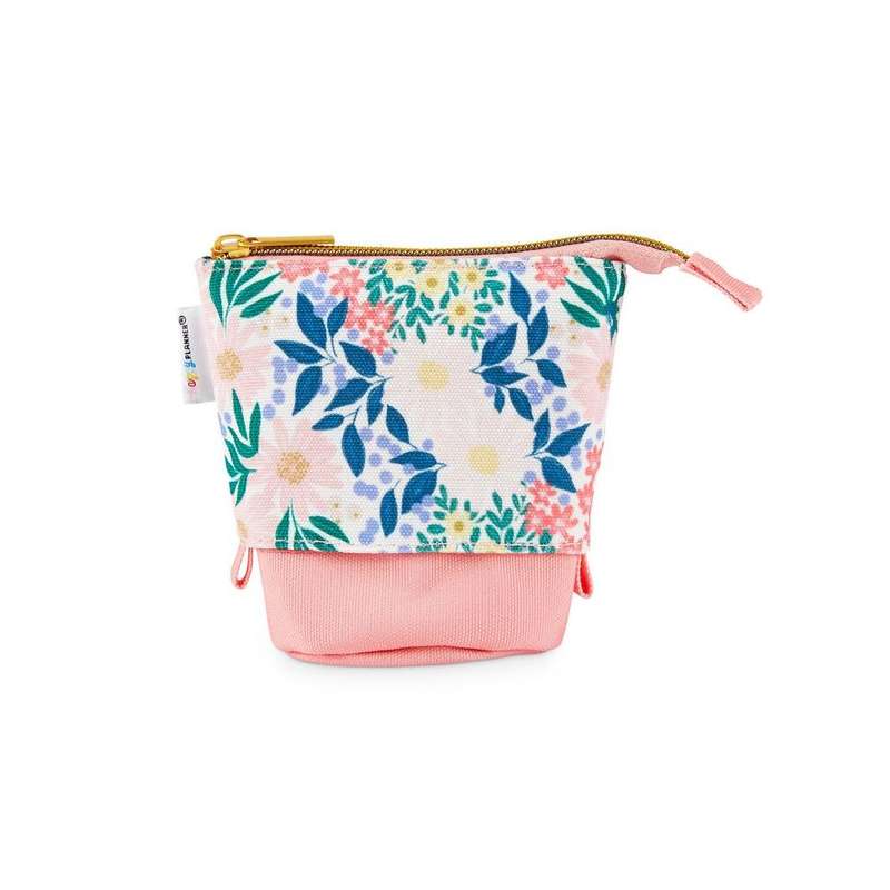 Springtime Flora Small Standing Zip Pen Pouch