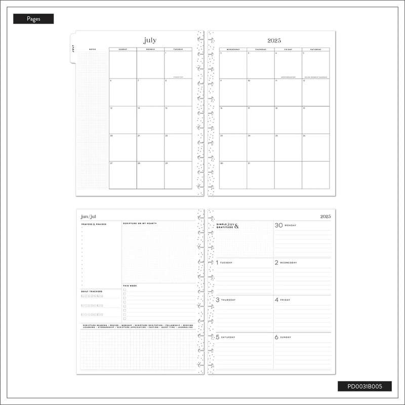 2025-2026 Flourish in Faith Customisable Happy Planner  BIG Faith Layout  18 Months
