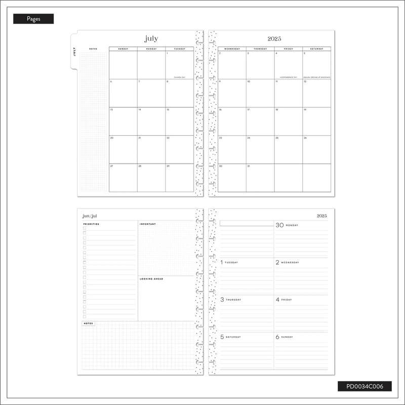 2025-2026 SPECIALTY Mod Sketches Customisable Happy Planner  Classic Dashboard Layout  12 M...