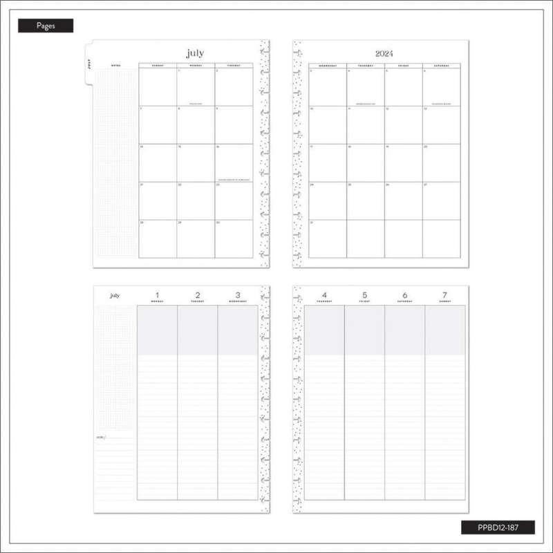 2024-2025 Dancing Leaves Happy Planner  BIG Lined Vertical Layout  12 Months