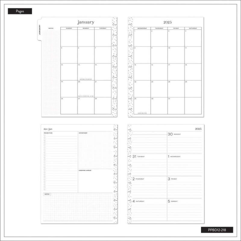 2025 Forest Flowers Happy Planner  BIG Dashboard Layout  12 Months