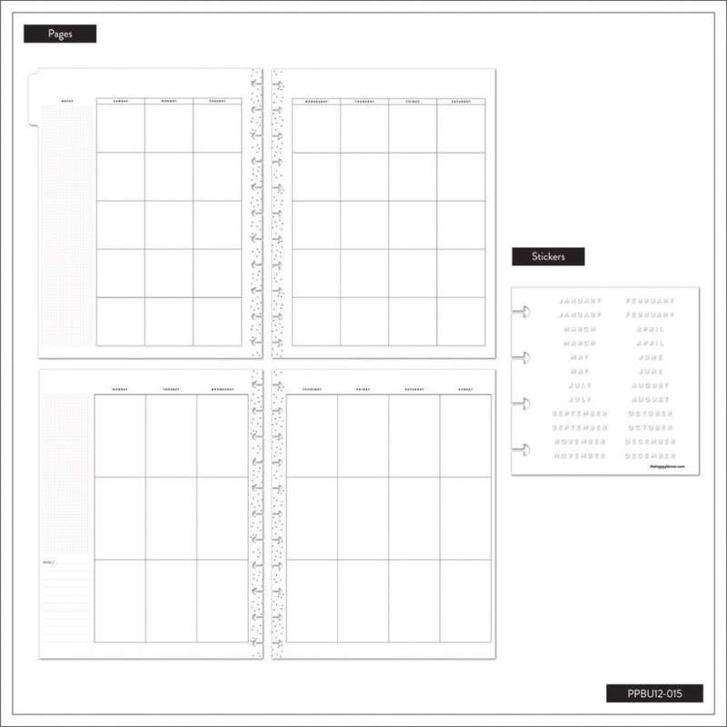 Undated Simple Joys Happy Planner  BIG Vertical Layout  12 Months