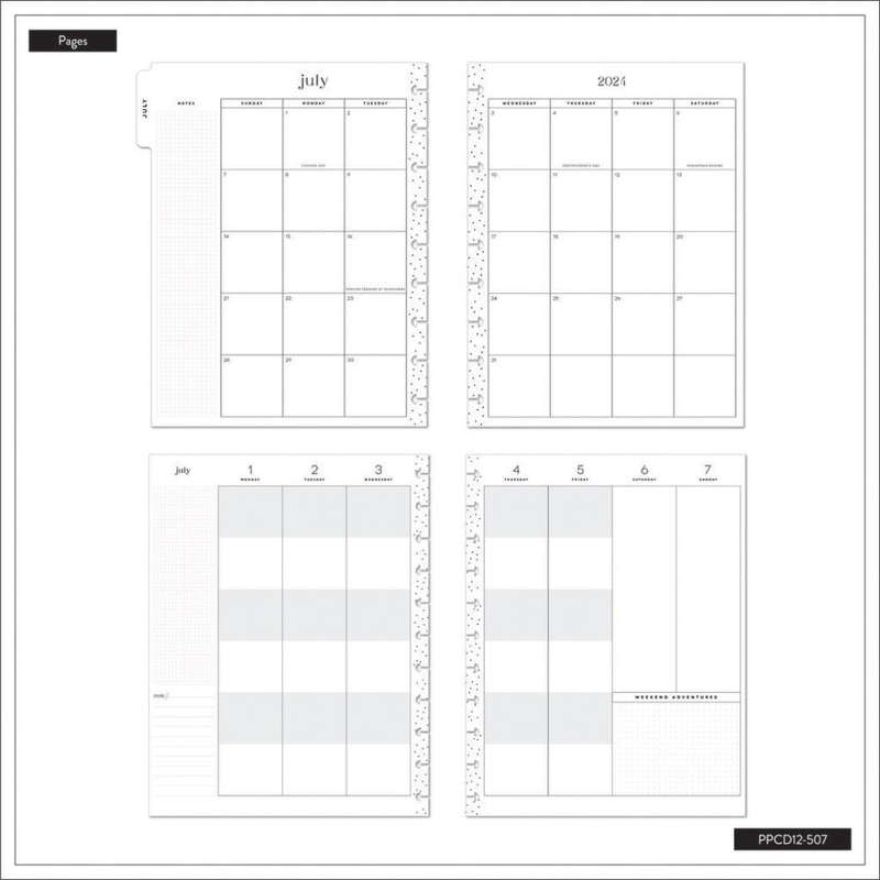 2024-2025 Wild Fields Happy Planner  Classic Colour Block Layout  12 Months