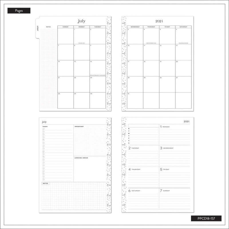 2024-2025 Breathe Live Explore Happy Planner  Classic Dashboard Layout  18 Months