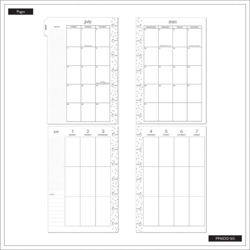 2024-2025 Golden Hour Happy Planner  Mini Vertical Layout  12 Months