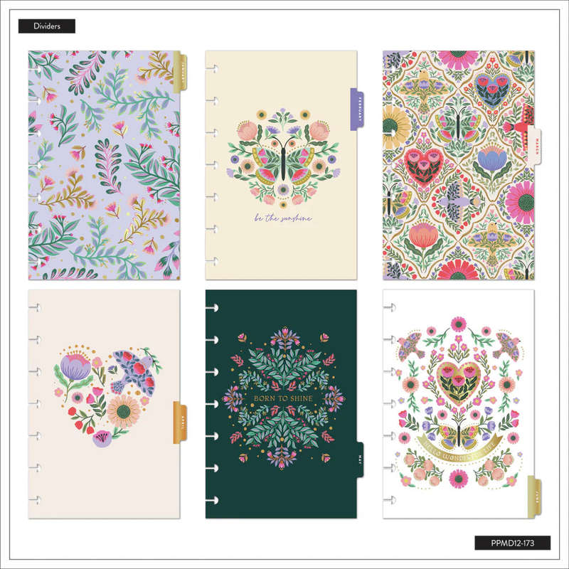 2025 Folk & Flora Happy Planner  Mini Horizontal Layout  12 Months
