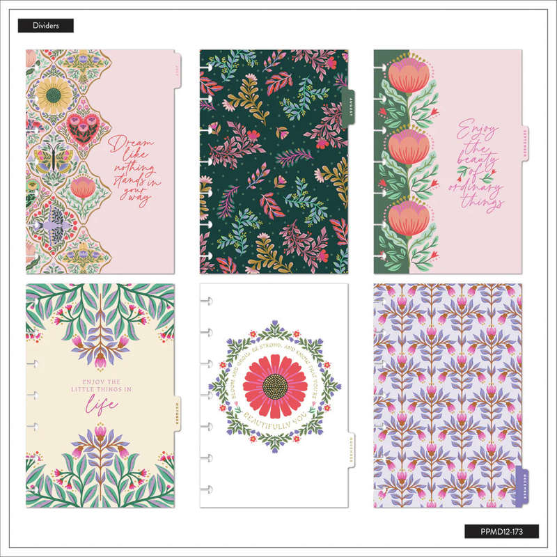 2025 Folk & Flora Happy Planner  Mini Horizontal Layout  12 Months
