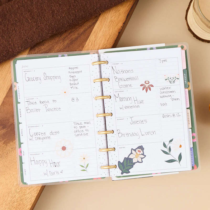 2025 Folk & Flora Happy Planner  Mini Horizontal Layout  12 Months