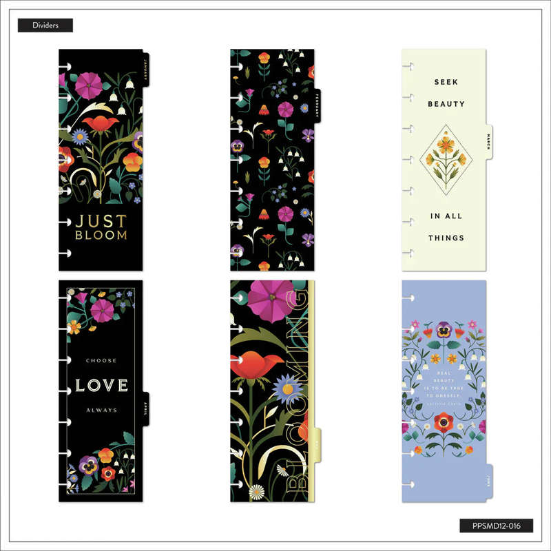 2025 Radiant Garden Happy Planner  Skinny Mini Horizontal Layout  12 Months