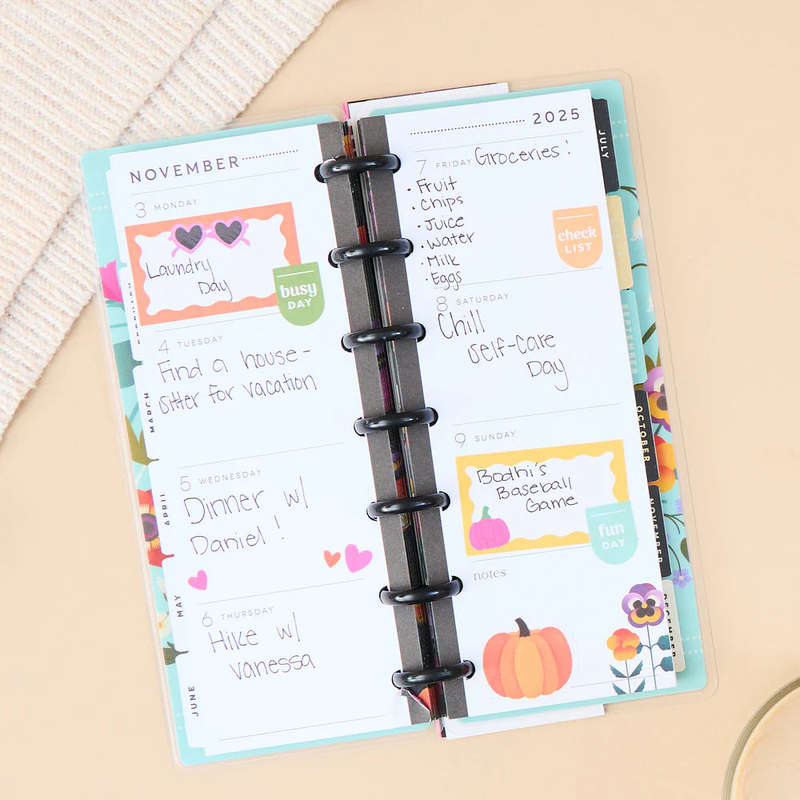 2025 Radiant Garden Happy Planner  Skinny Mini Horizontal Layout  12 Months