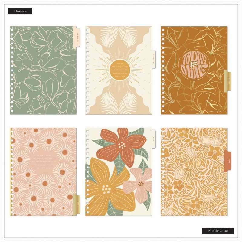2025 Sunny Oasis Spiral Planner  Classic Vertical Layout  12 Months