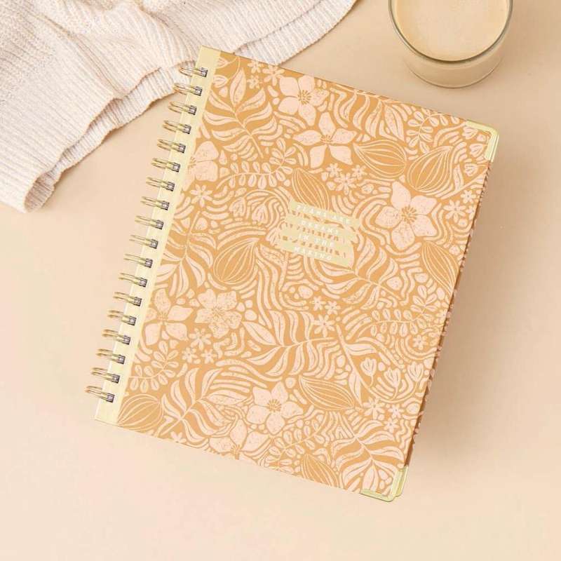 2025 Sunny Oasis Spiral Planner  Classic Vertical Layout  12 Months