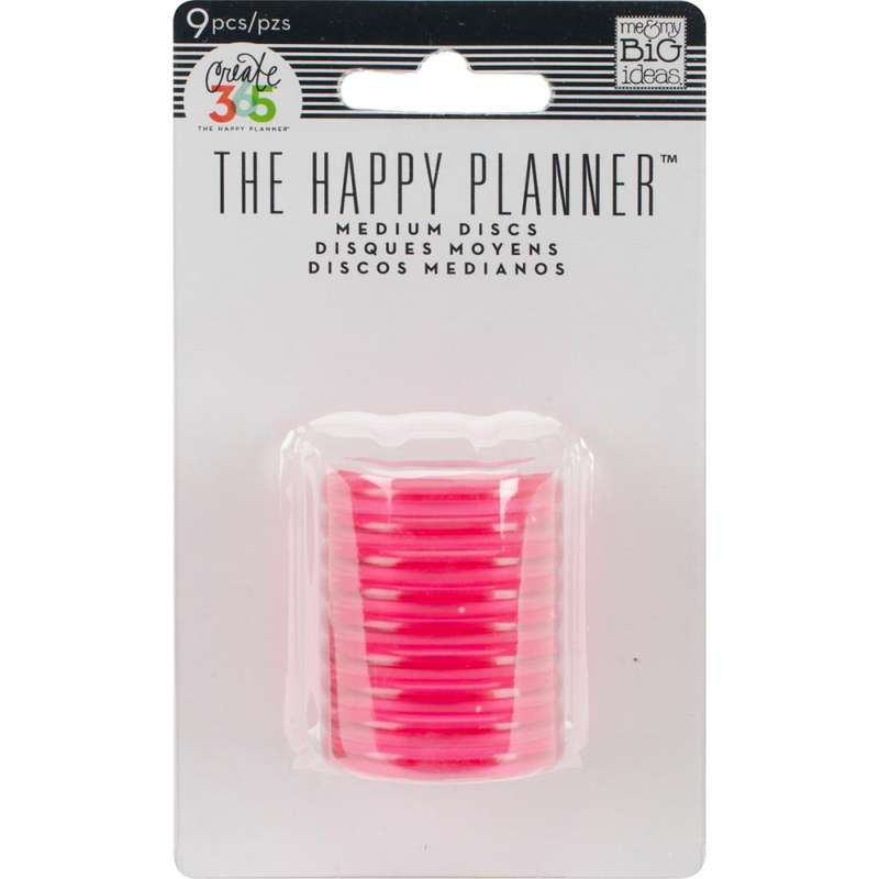 Medium Discs - Clear Hot Pink