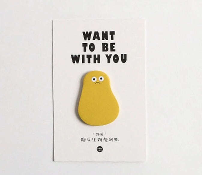 Cartoon Blob Sticky Notes - Yellow
