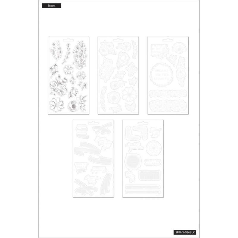 Everyday Florals - 5 Sticker Sheets - Clear
