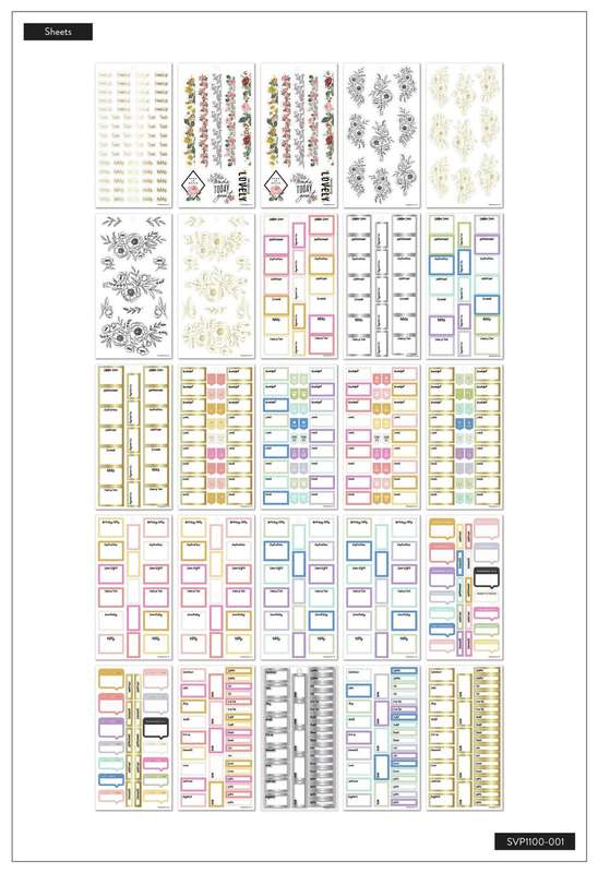 Mega Value Pack Stickers - Flowers & Notes - 100 Sheets