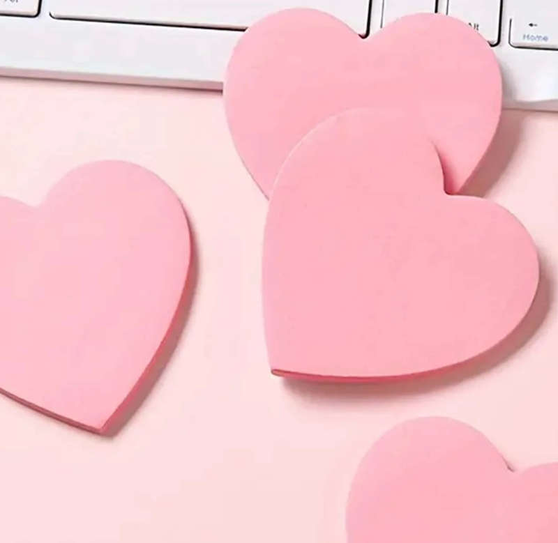 Pink Heart Sticky Notes