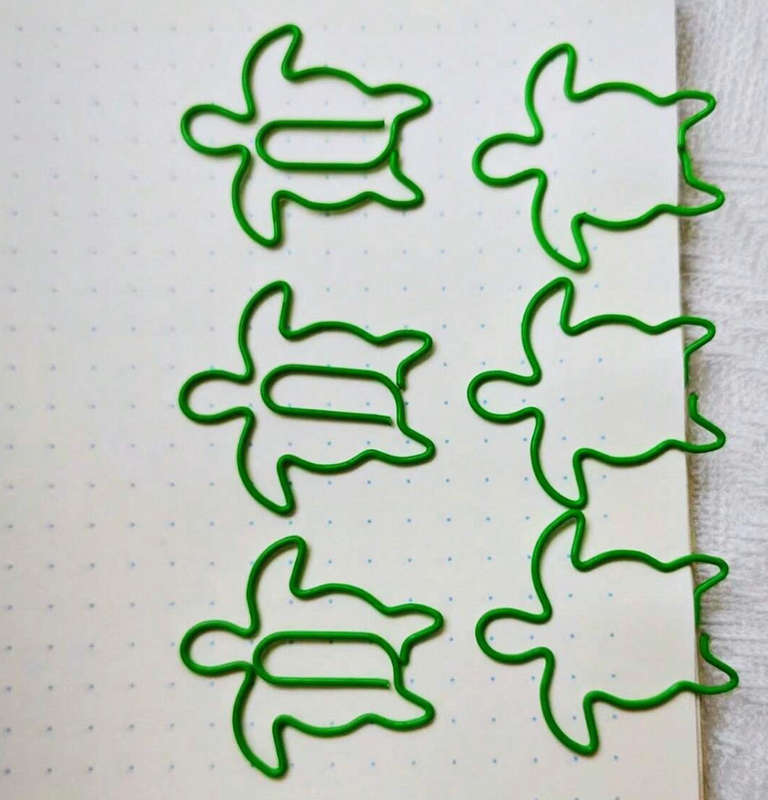 Green Turtle Paper Clips