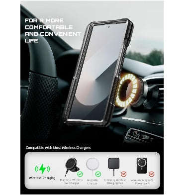 SAMSUNG GALAXY Z FOLD 7 FULL BODY RUGGED PROTECTIVE MAGSAFE CASE BLACK | SUPCASE
