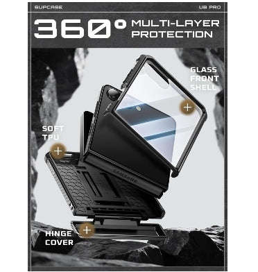 SAMSUNG GALAXY Z FLIP 7 PREMIUM FULL BODY PROTECTIVE CASE BLACK | SUPCASE