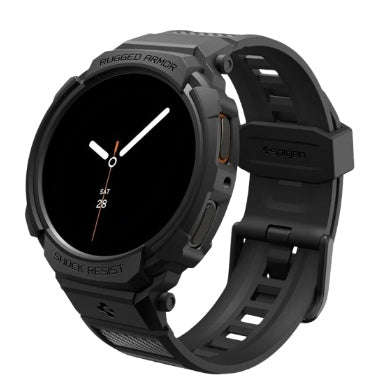 SAMSUNG GALAXY WATCH 8 PREMIUM RUGGED ARMOR PRO CASE 44MM WITH TPU STRAP BLACK | SPIGEN