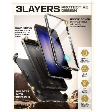 SAMSUNG GALAXY S24 FULL BODY RUGGED PROTECTIVE CASE BLACK | SUPCASE