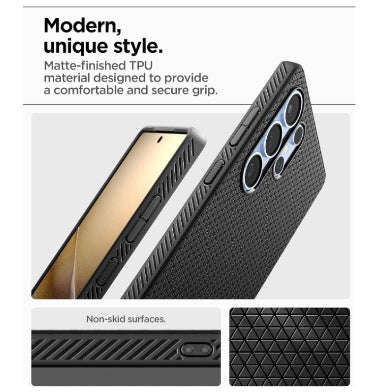 SAMSUNG GALAXY S25 ULTRA PREMIUM SLIM LIQUID AIR CASE MATTE BLACK | SPIGEN
