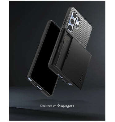 SAMSUNG GALAXY S25 ULTRA PREMIUM SLIM ARMOR CARD CASE BLACK | SPIGEN