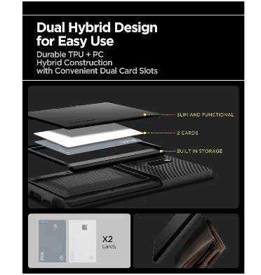 SAMSUNG GALAXY S25 ULTRA PREMIUM SLIM ARMOR CARD CASE BLACK | SPIGEN