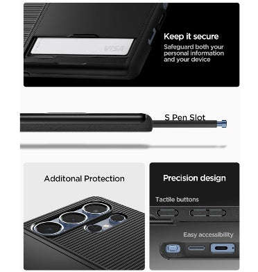 SAMSUNG GALAXY S25 ULTRA PREMIUM SLIM ARMOR CARD CASE BLACK | SPIGEN