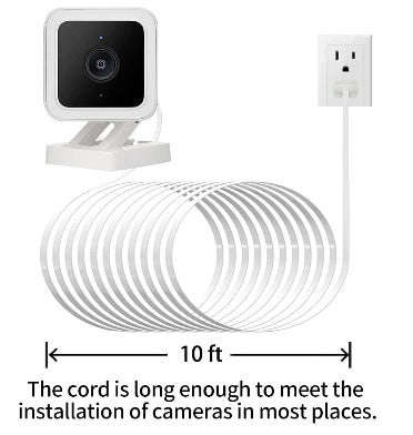 WYZE CAM POWER EXTENSION CABLE CHARGER 10FT/3M WHITE