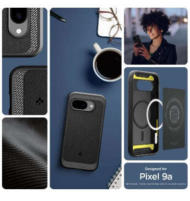 GOOGLE PIXEL 9A PREMIUM RUGGED ARMOR MAGSAFE CASE BLACK | SPIGEN